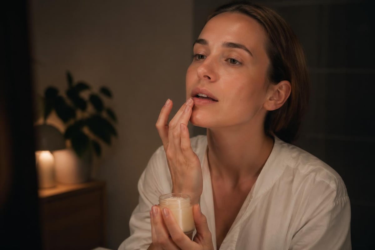 Evening lip care steps