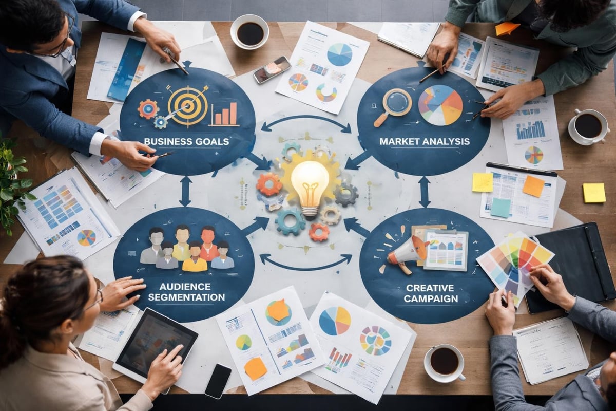 Strategische Verbindung von Business-Zielen und kreativen Marketingkonzepten