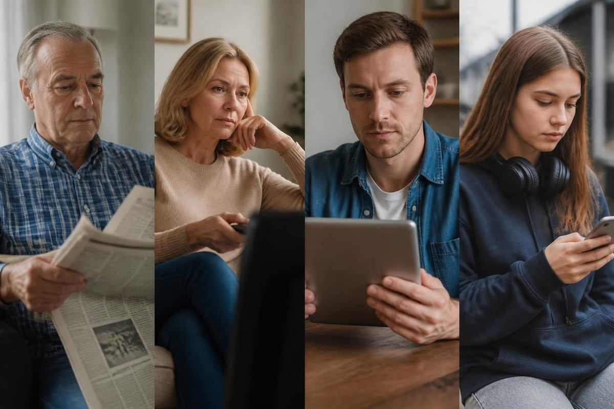 Evolution of media trust across generations
