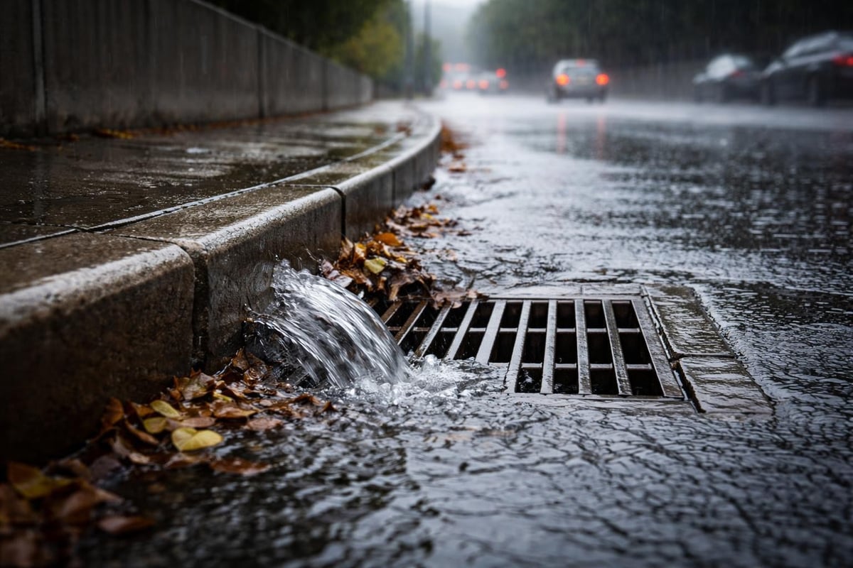 Curb and channel water flow management