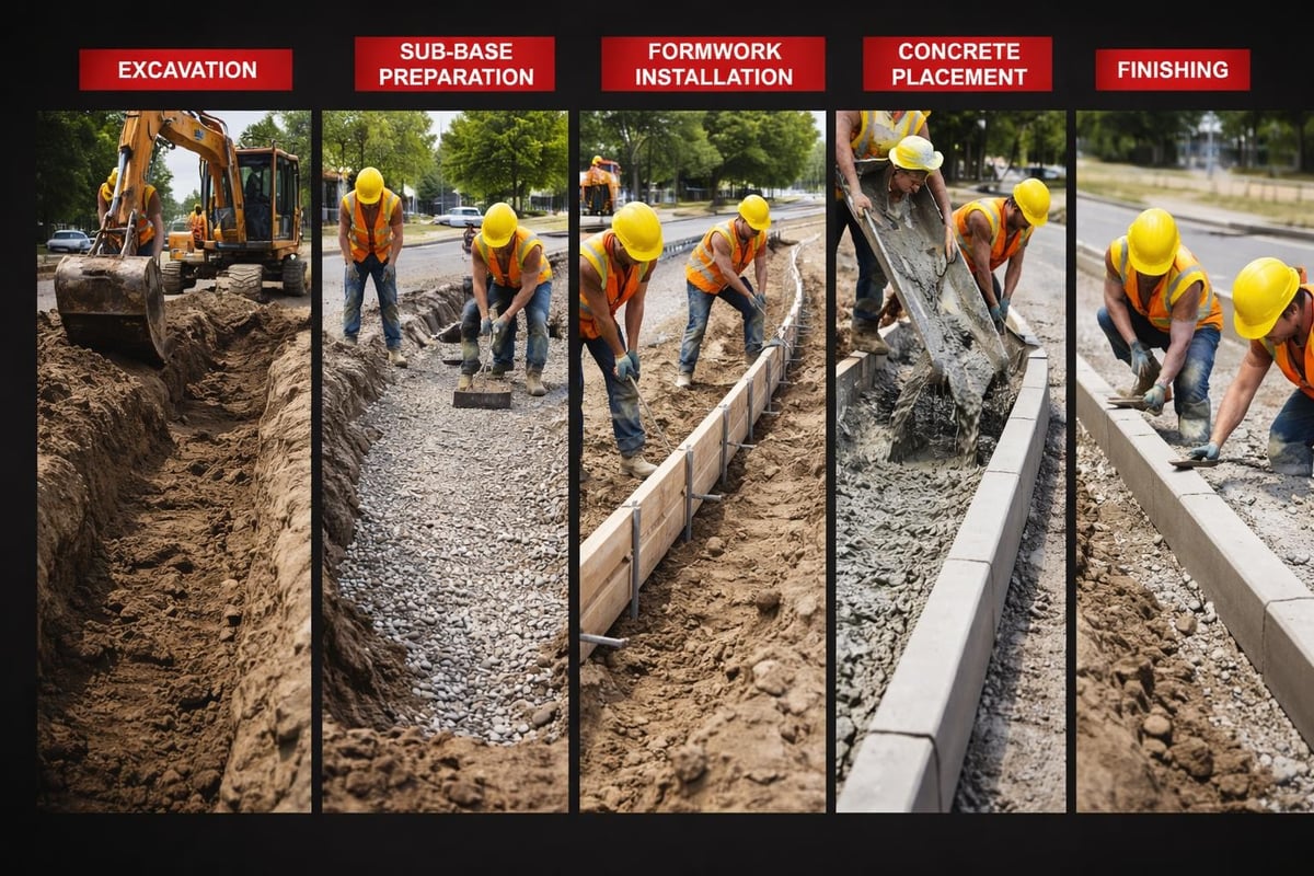 Curb and channel installation process