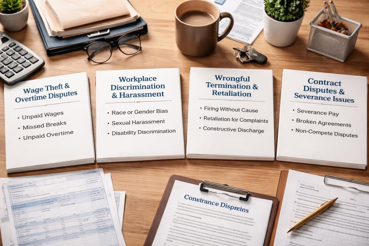 Types of workplace violations requiring legal help