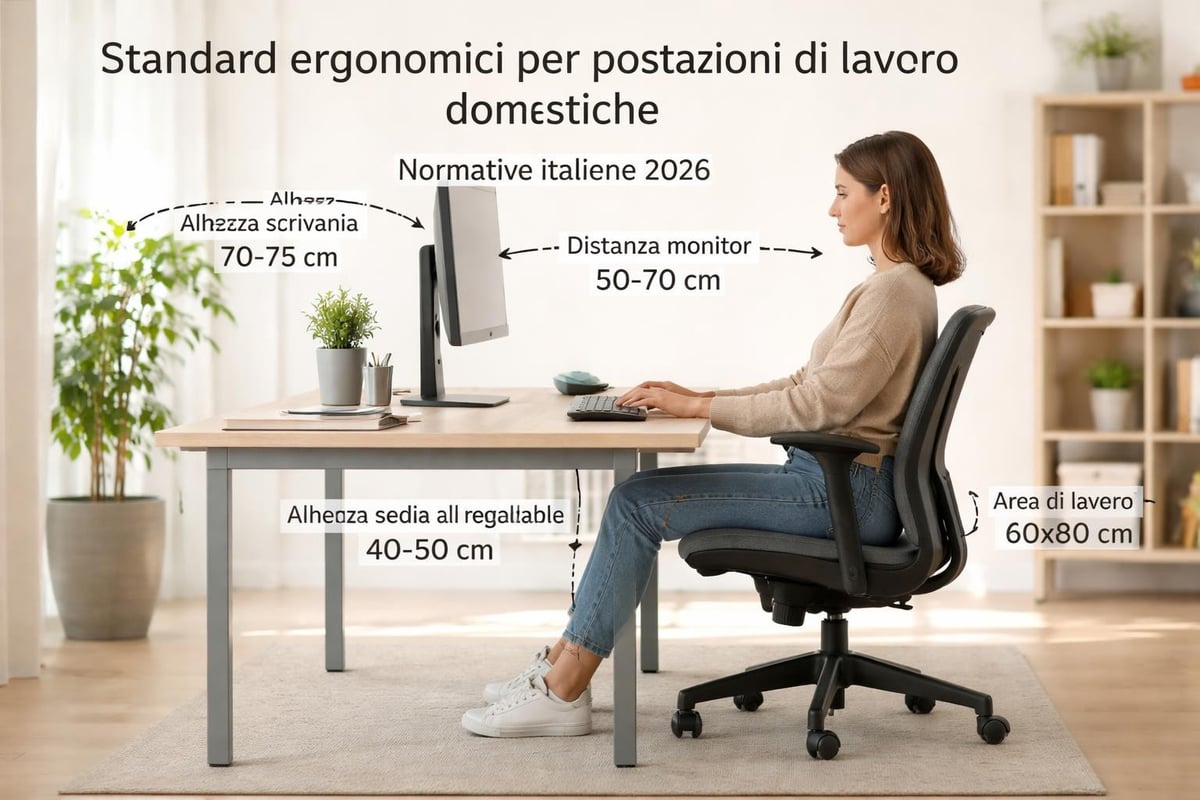 Dimensioni ergonomiche scrivania