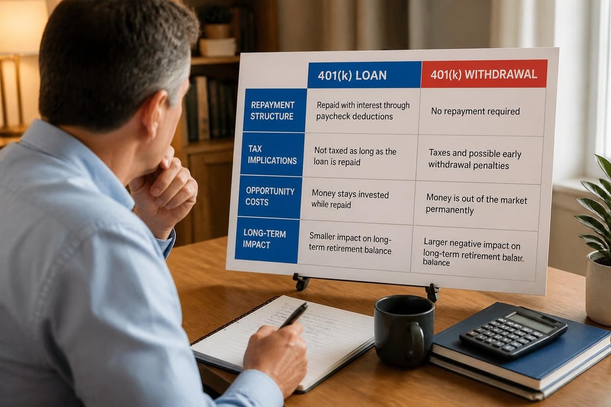 401k loan versus withdrawal comparison