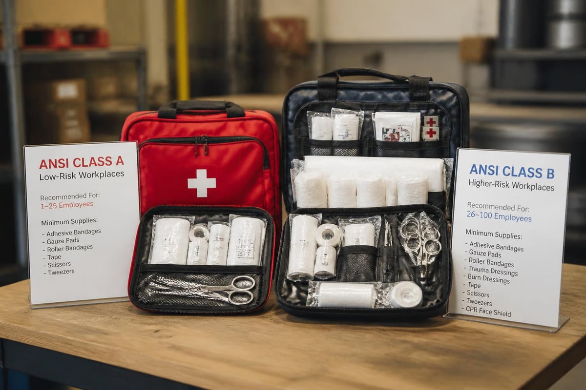 First aid kit classification system