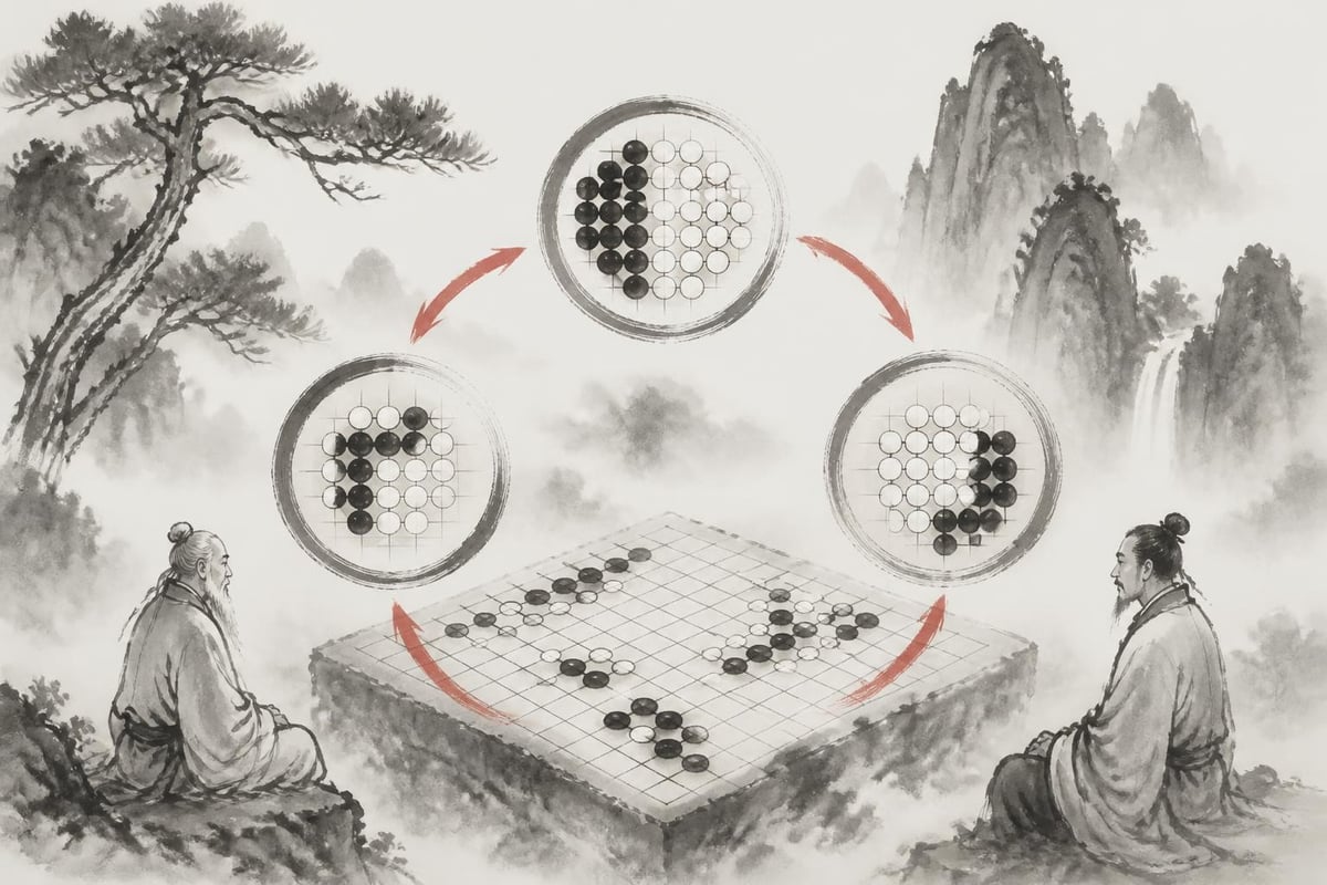 Wei qi game demonstrating Taoist principles