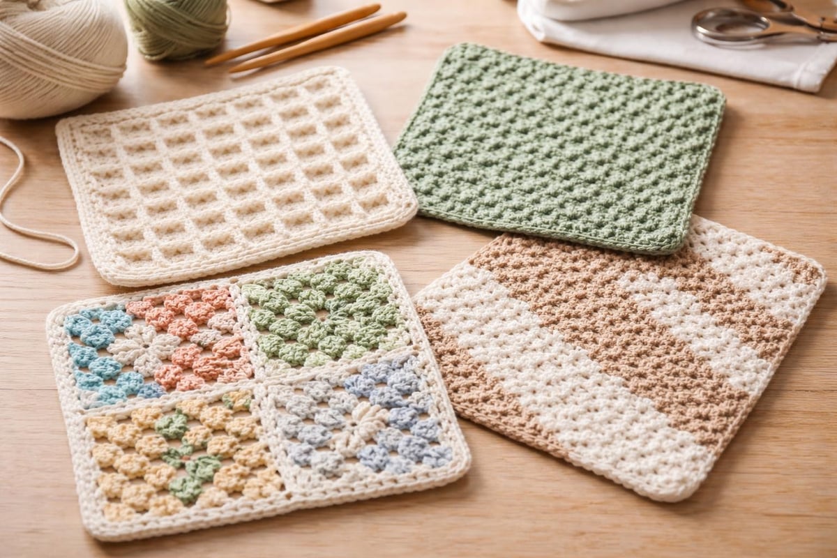 Common dishcloth stitch patterns