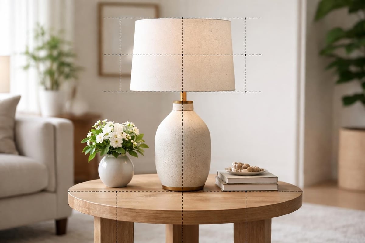 Round table and lamp proportions