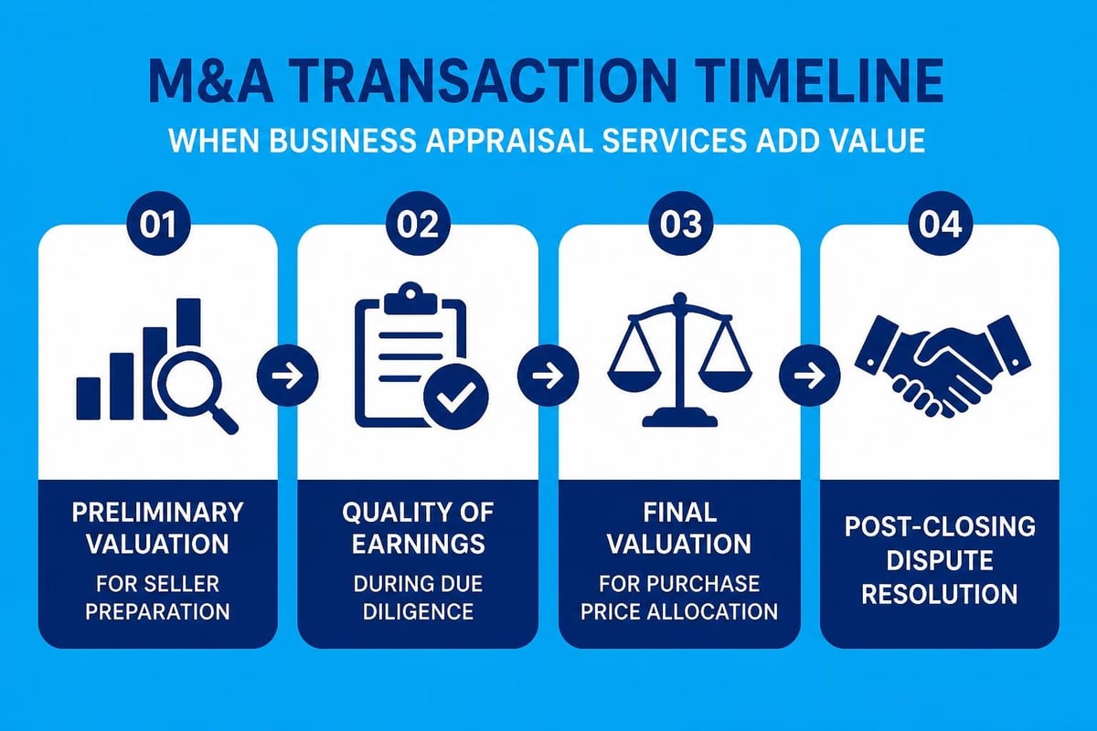 Business valuation in M&A timeline