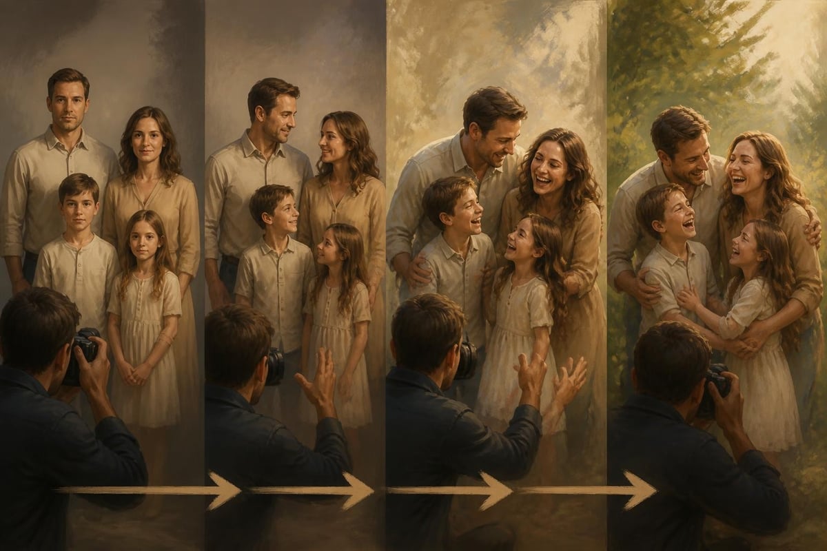Family photo session interactions