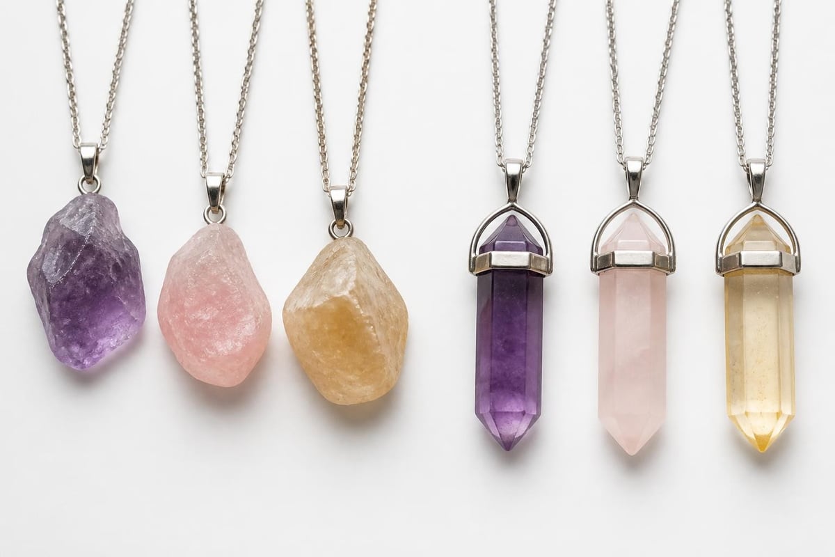 Crystal pendant material categories