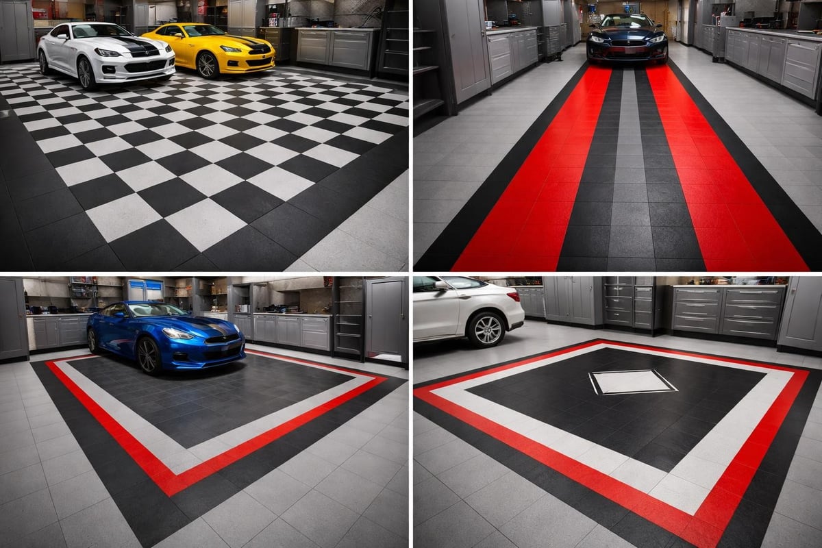Garage floor design patterns