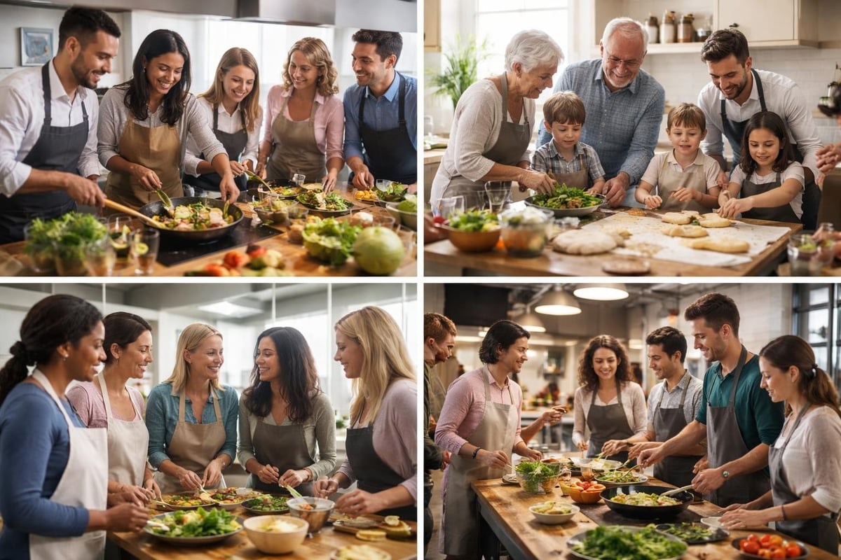 Vielfalt von Kochgruppen-Formaten