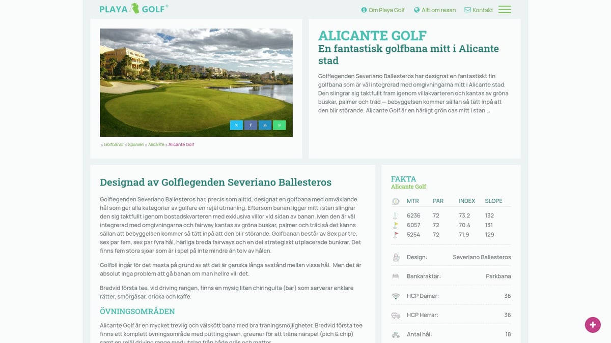 7 Fantastiska Alicante Golfbanor Att Upptäcka 2025 - Alicante Golf