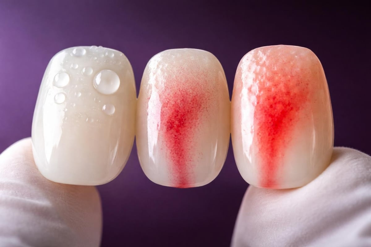 Comparison of porcelain and composite veneer materials