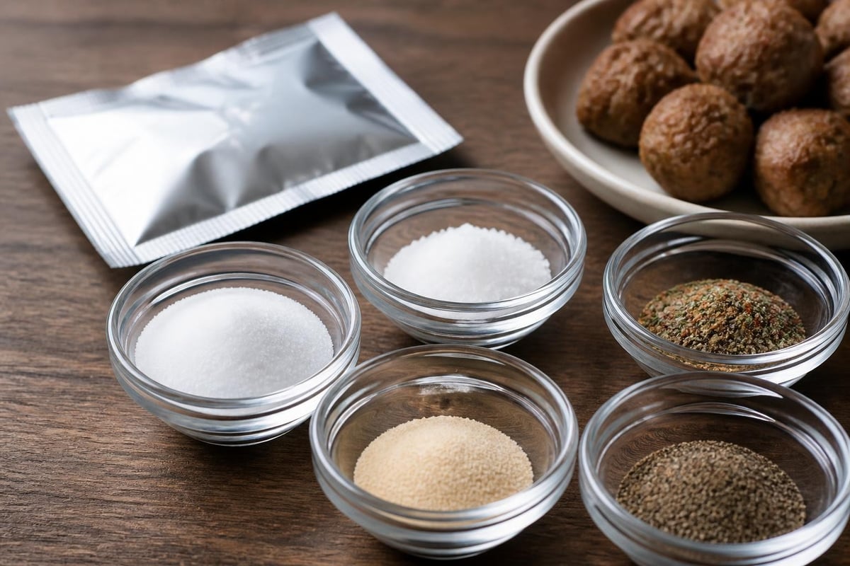 Komposisi bahan bumbu bakso sachet
