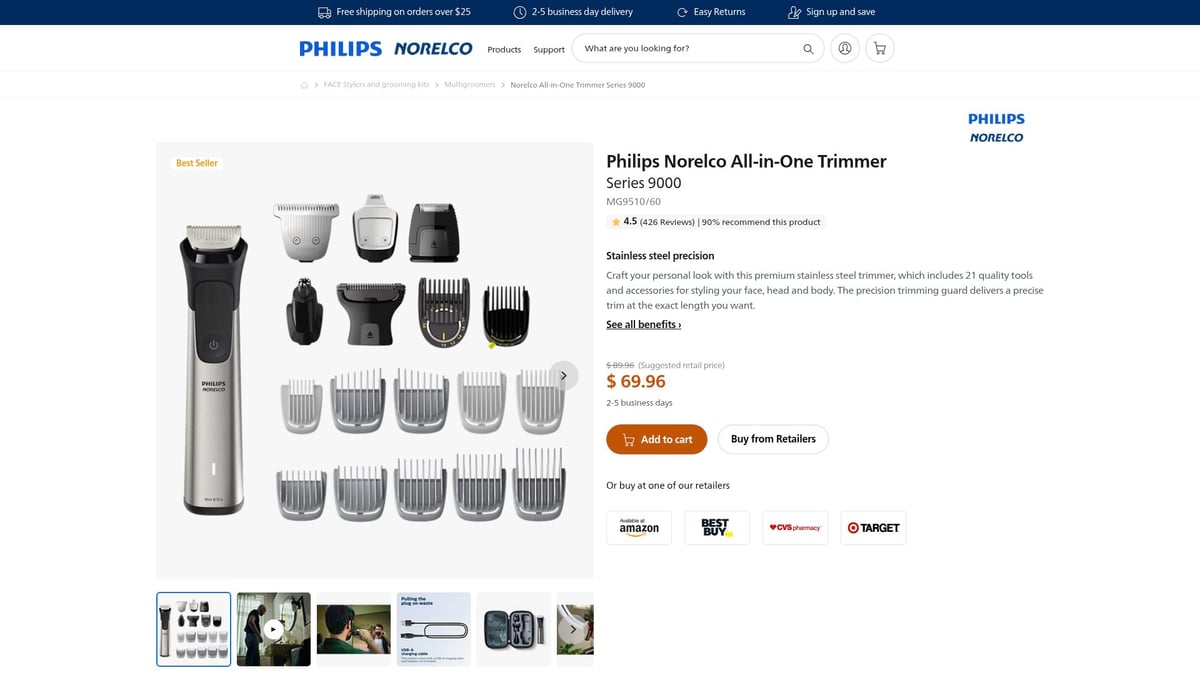 9 Essential Grooming Kit Man Picks for a Sharp Look 2025 - Philips Norelco Multigroom Series 9000
