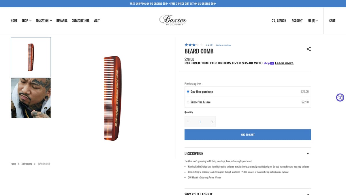 9 Essential Grooming Kit Man Picks for a Sharp Look 2025 - Baxter of California Beard Comb
