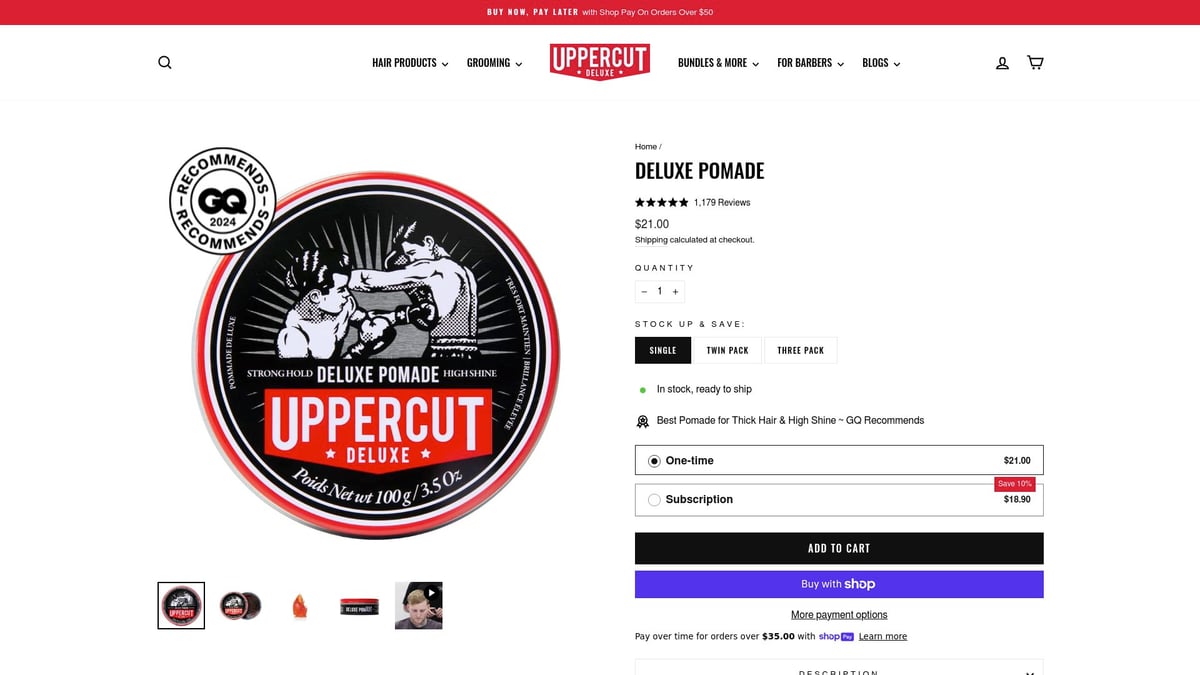 9 Essential Grooming Kit Man Picks for a Sharp Look 2025 - Uppercut Deluxe Pomade