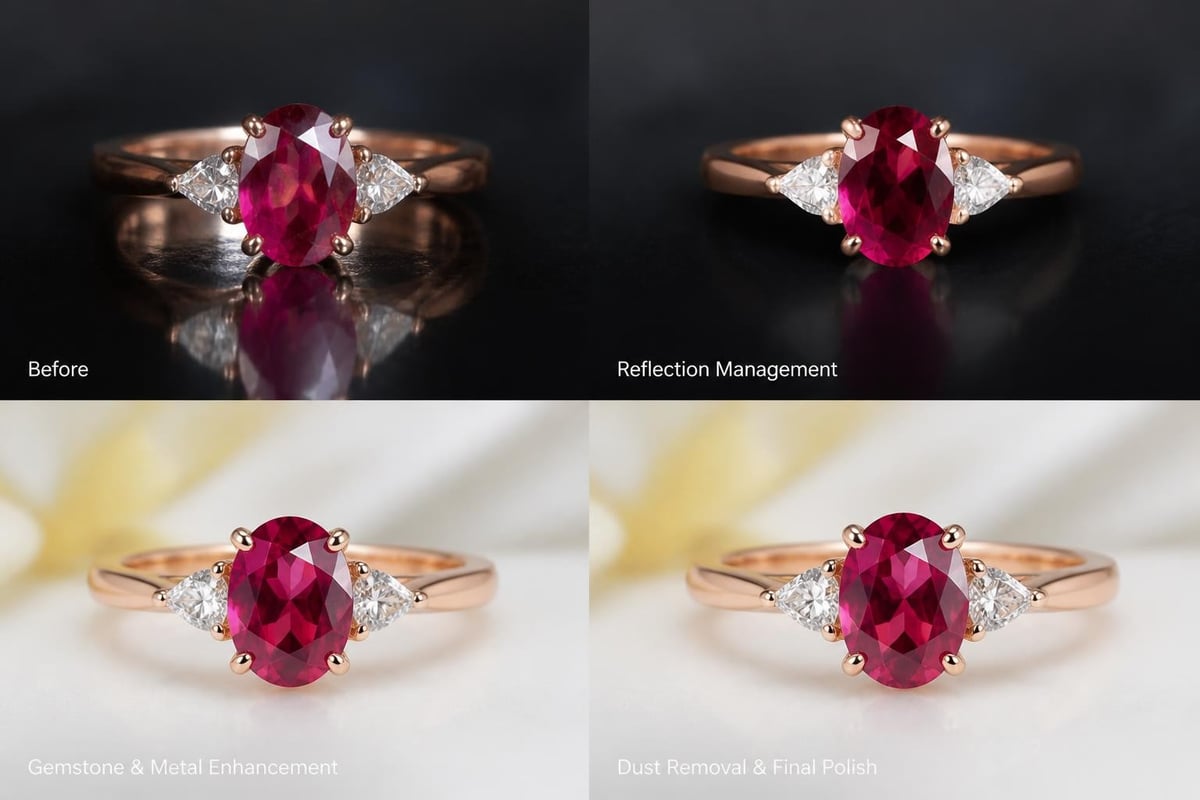 Jewelry retouching workflow