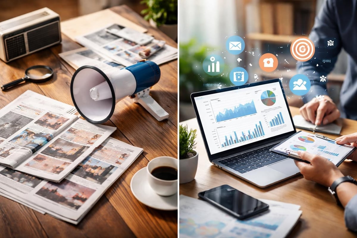 Vergleich traditioneller Werbekanäle und digitaler Online-Marketing-Methoden