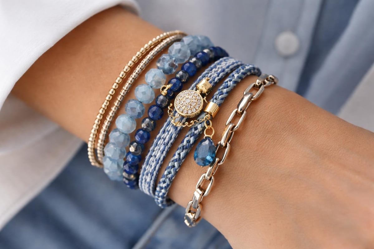 Blue bracelet styling methods