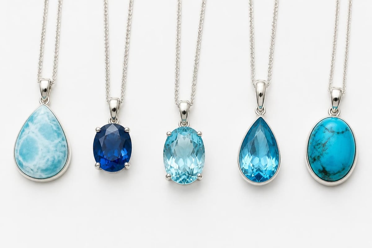 Blue gemstone comparison