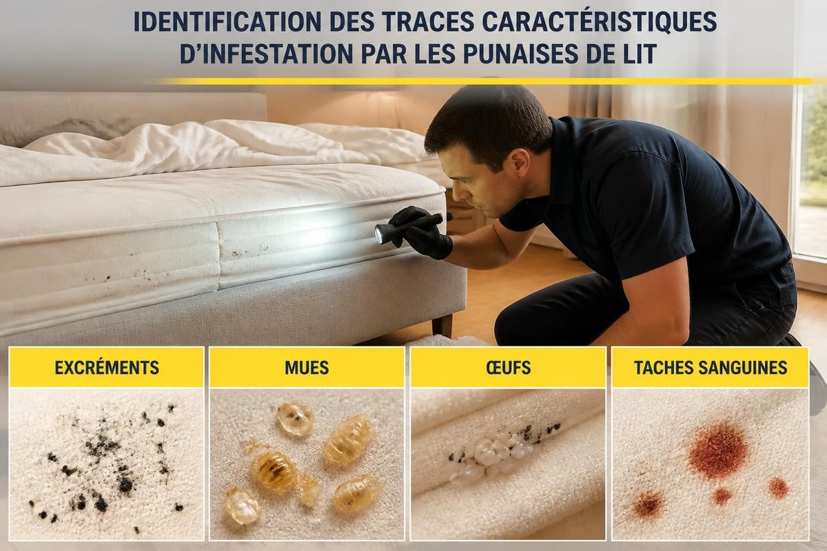 Signes d'infestation punaises
