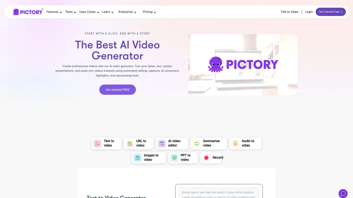 9 Essential AI Tools That Automate Business in 2026 - Pictory: AI Video Automation