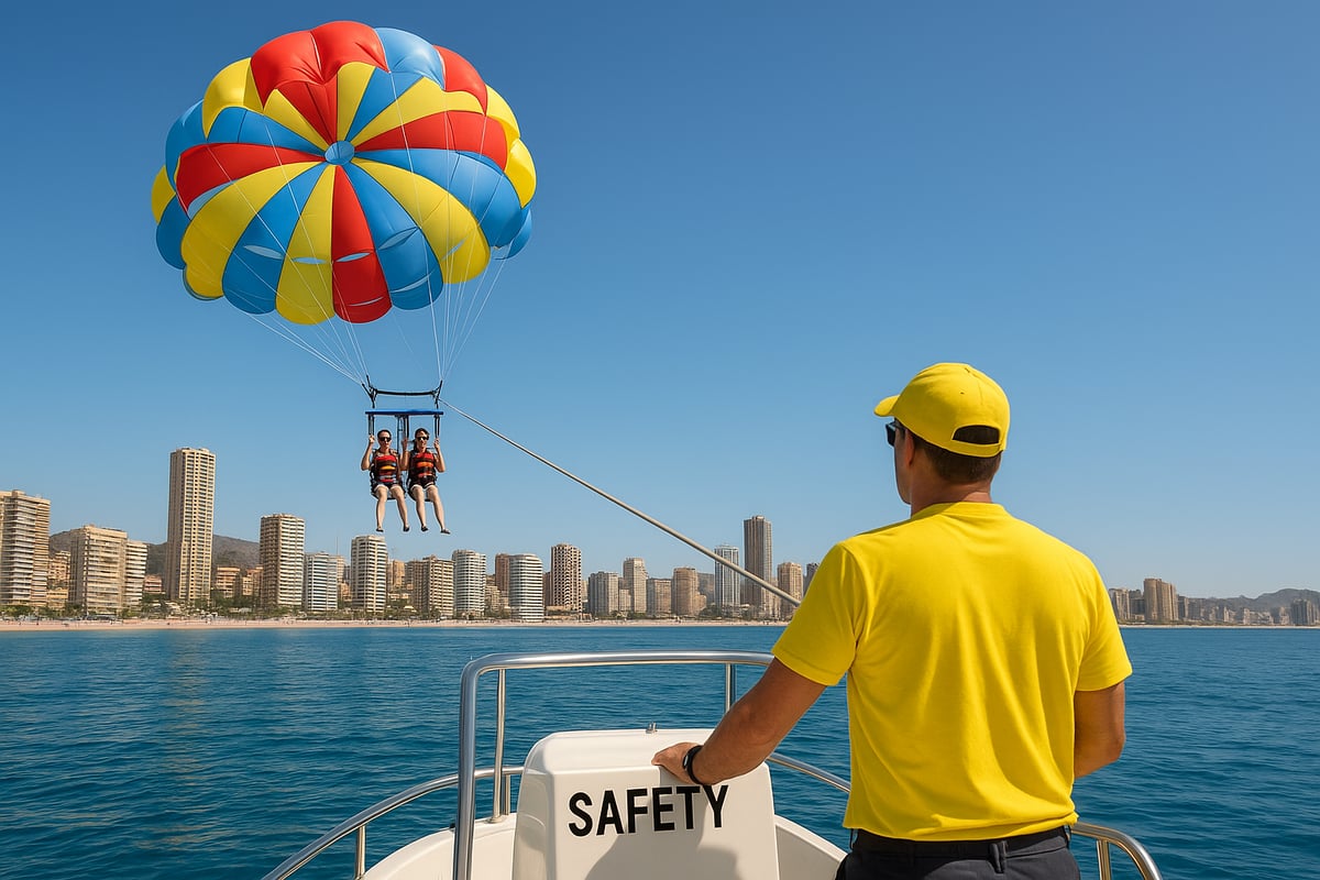 Motos de Agua Benidorm - article ae9aaec0 a4b7 4cd5 b15 fotografia realista y de alta calidad de turistas 2 paqgjn Riesgos Potenciales y Cómo Minimizar Peligros en Parasailing