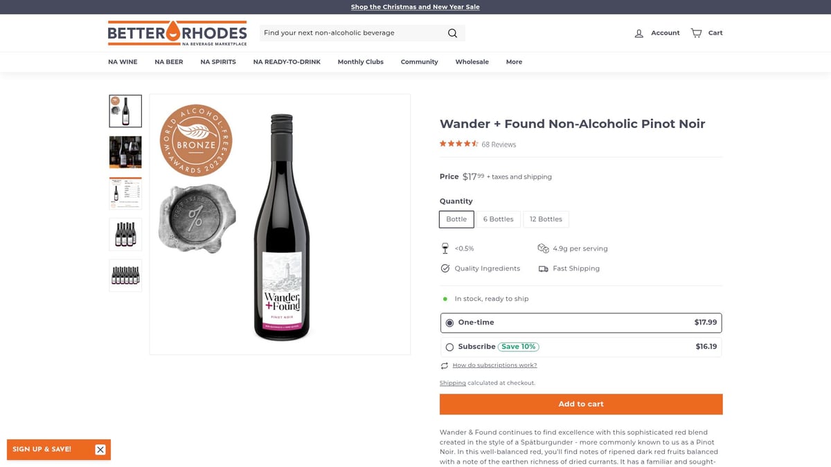 7 Alcohol Free Wine Best Picks to Try in 2026 - Wander + Found Non-Alcoholic Pinot Noir