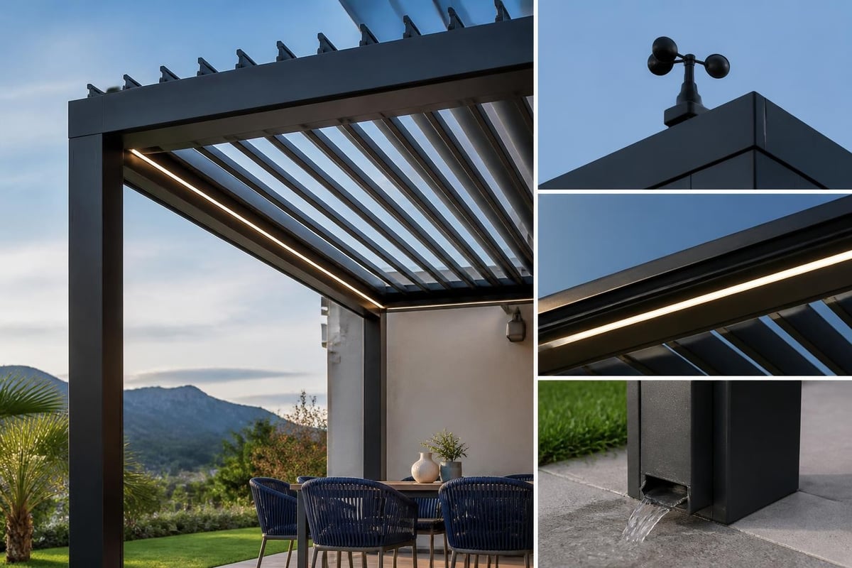 Bioclimatic pergola features