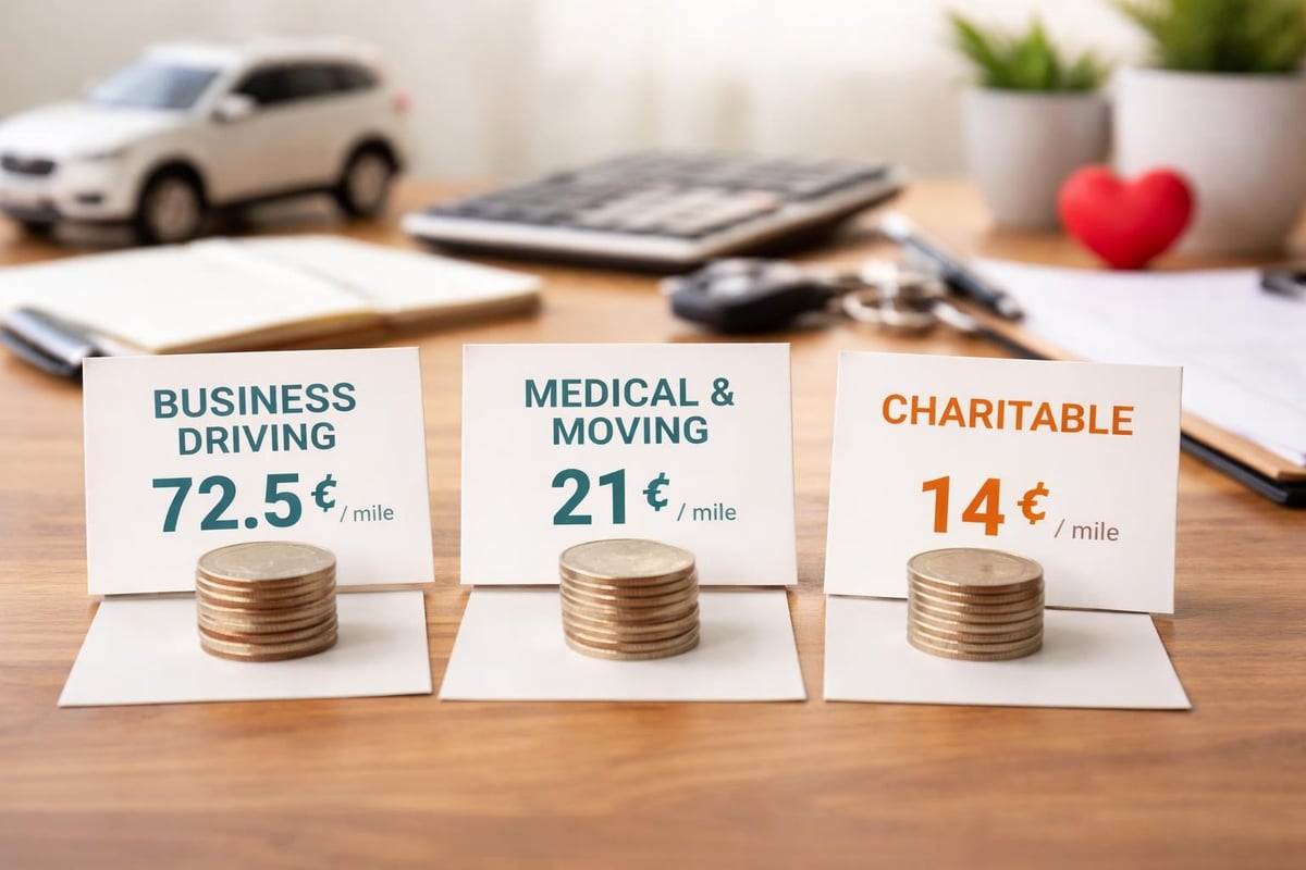 IRS mileage rate categories comparison
