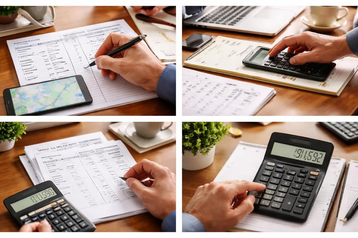 Business mileage calculation workflow