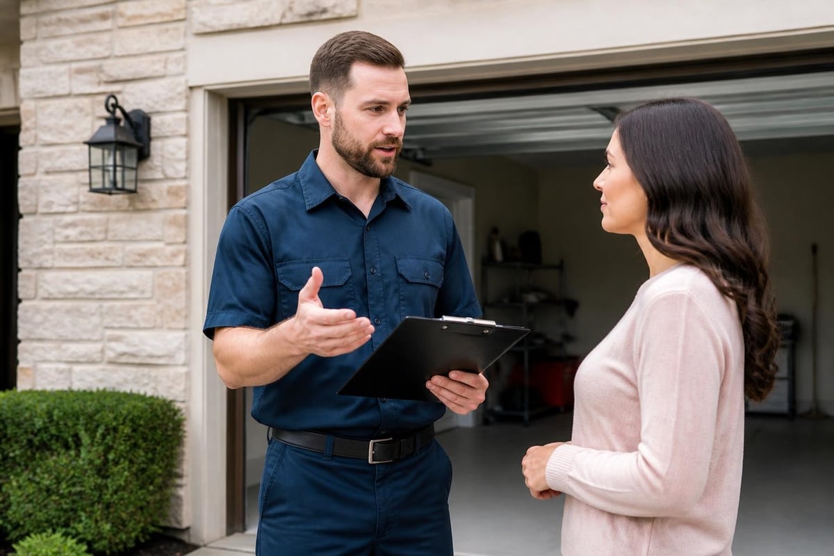 Garage door service selection