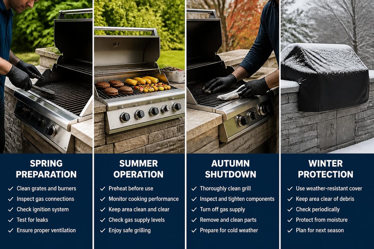 Built in grill maintenance