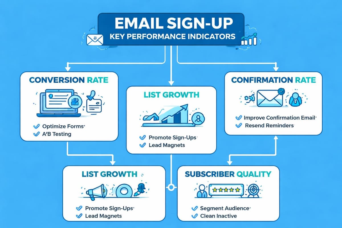 Email sign up optimization metrics