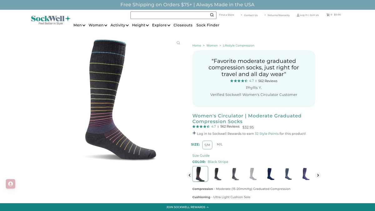 7 Odor Resistant Socks for Fresh, Comfortable Feet in 2026 - Sockwell Women's Circulator Moderate Graduated Compression Socks