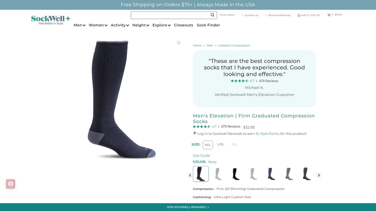 7 Odor Resistant Socks for Fresh, Comfortable Feet in 2026 - Sockwell Men's Elevation Firm Graduated Compression Socks