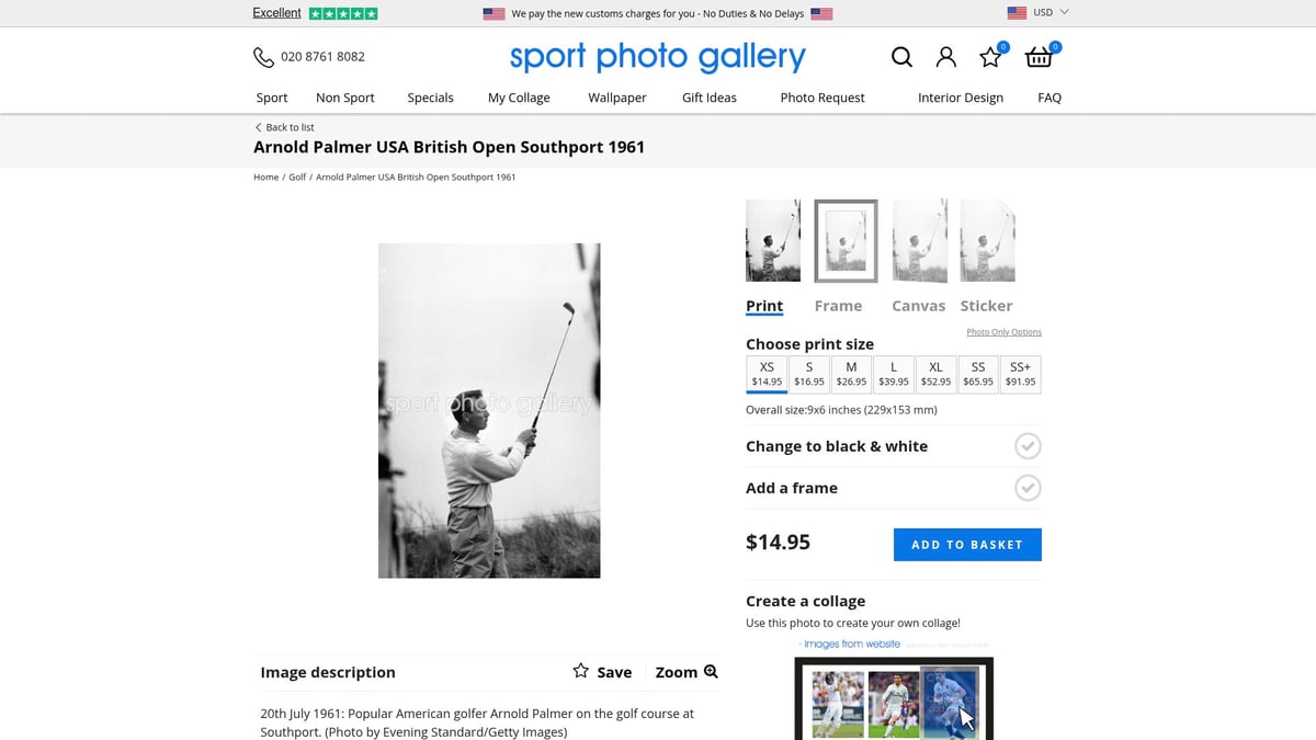 7 Must-Have Vintage Golf Prints to Elevate Your Space in 2026 - Arnold Palmer USA British Open Southport 1961