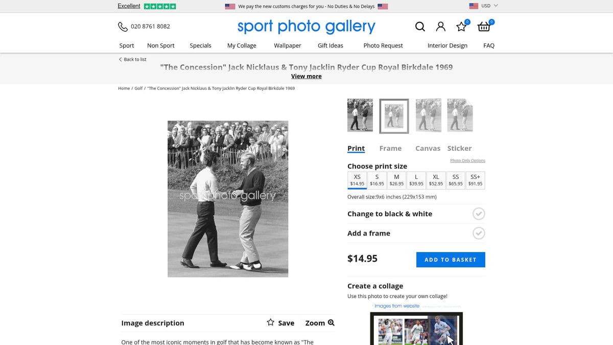 7 Must-Have Vintage Golf Prints to Elevate Your Space in 2026 - “The Concession” Jack Nicklaus & Tony Jacklin Ryder Cup Royal Birkdale 1969