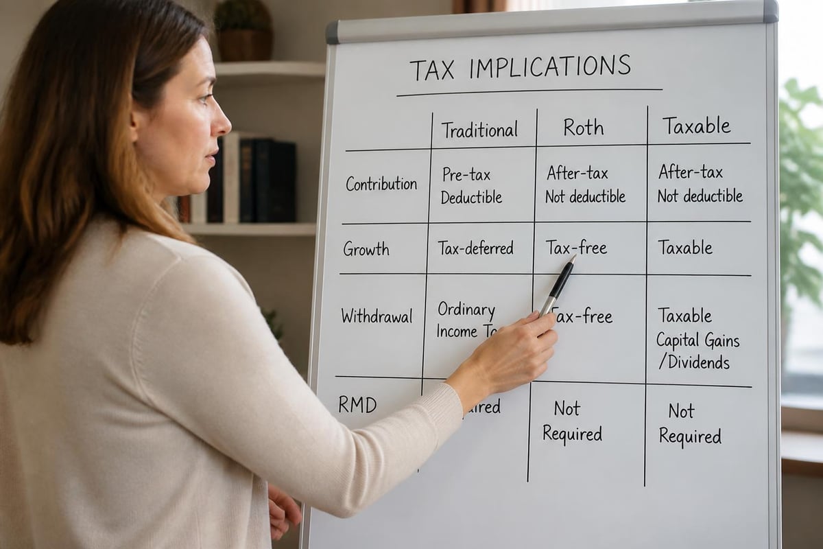 Tax treatment comparison of retirement accounts