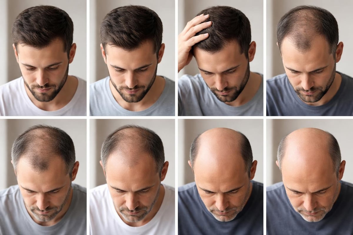 Hairline recession stages