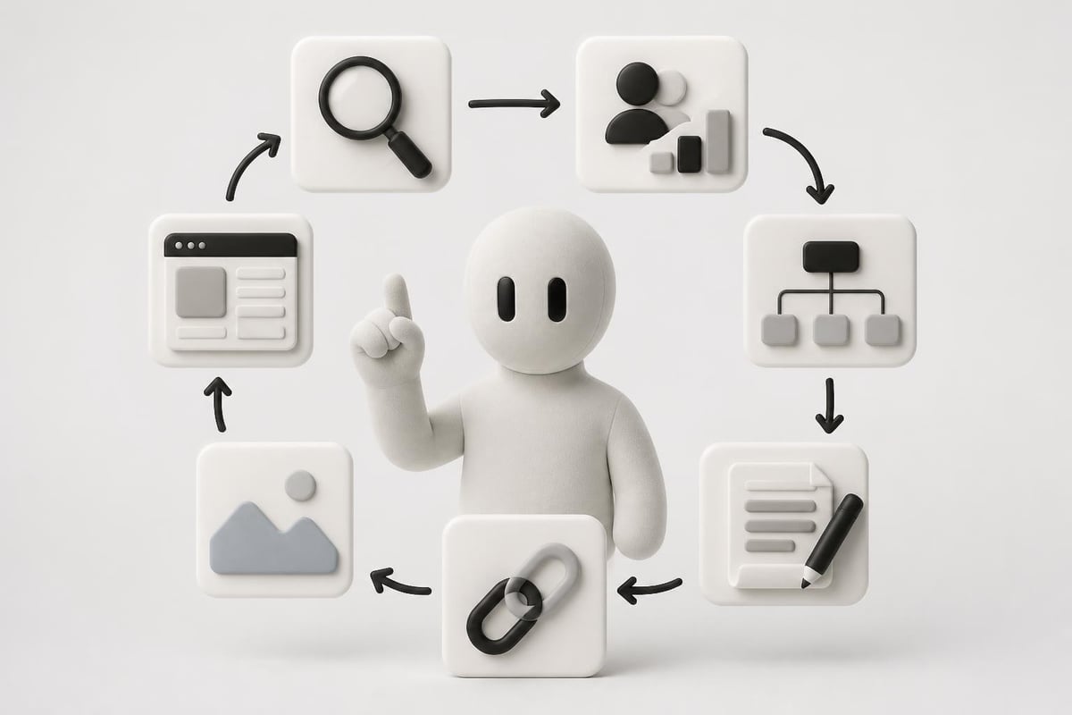 SEO content pipeline stages