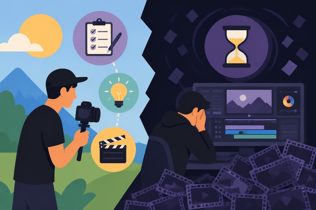 Time breakdown showing filming versus editing hours