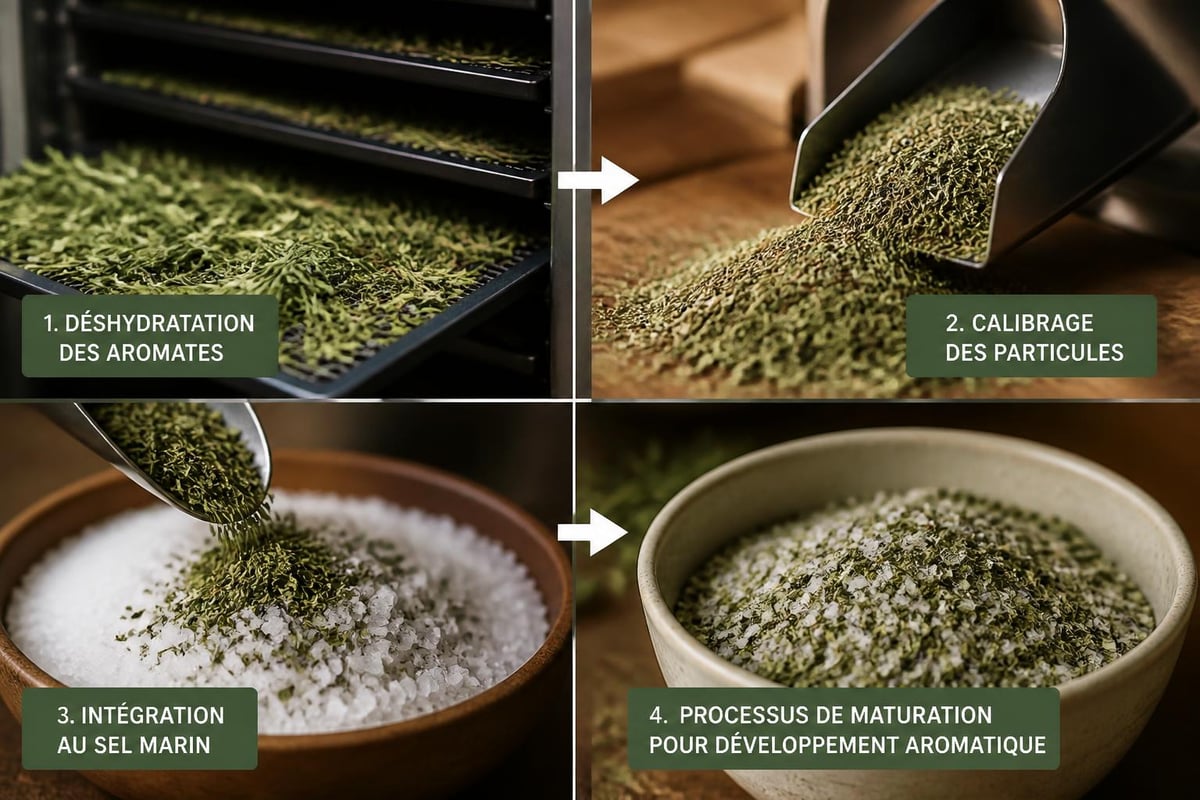 Procédé de fabrication du sel aux herbes