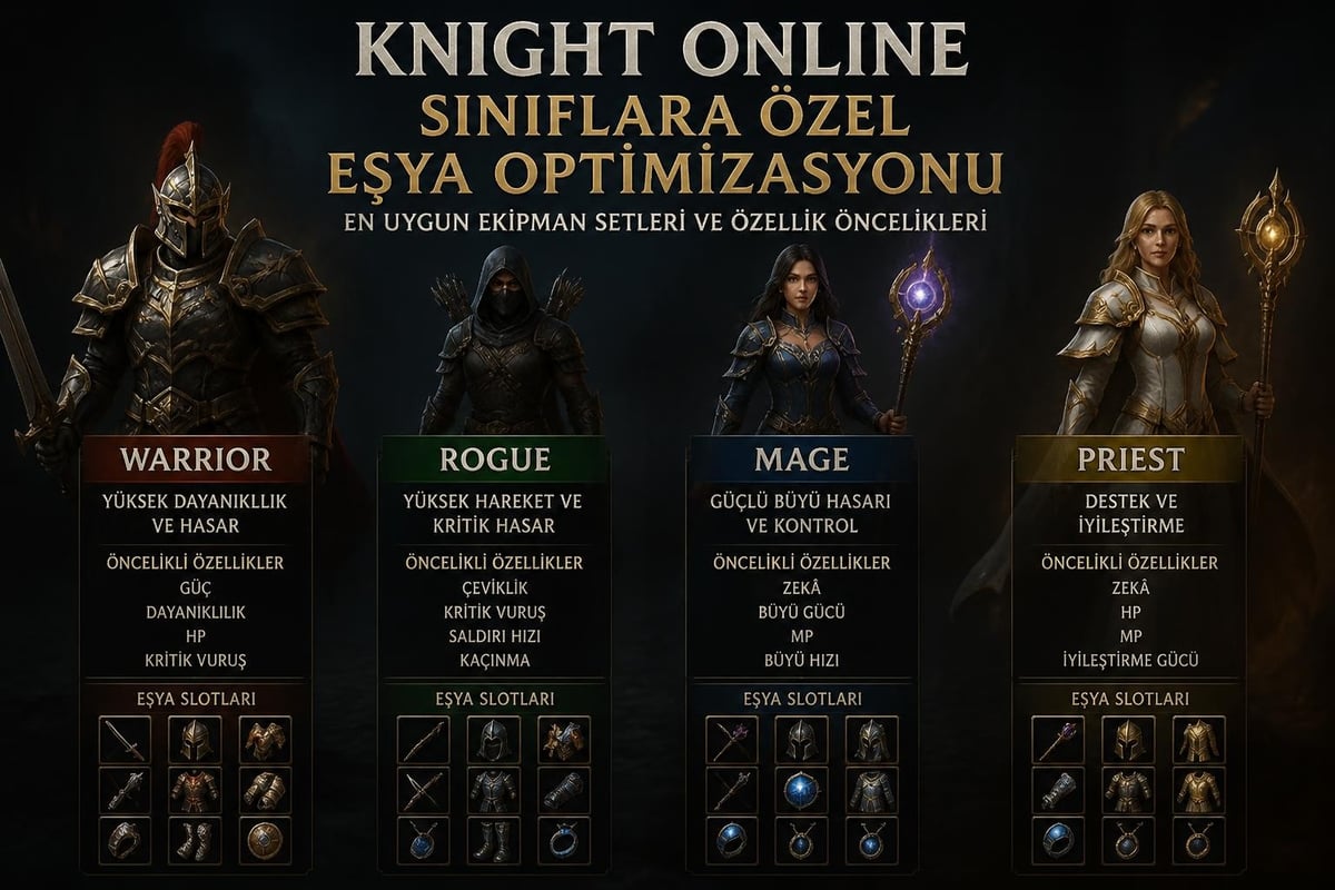 Sınıf bazlı item öncelikleri