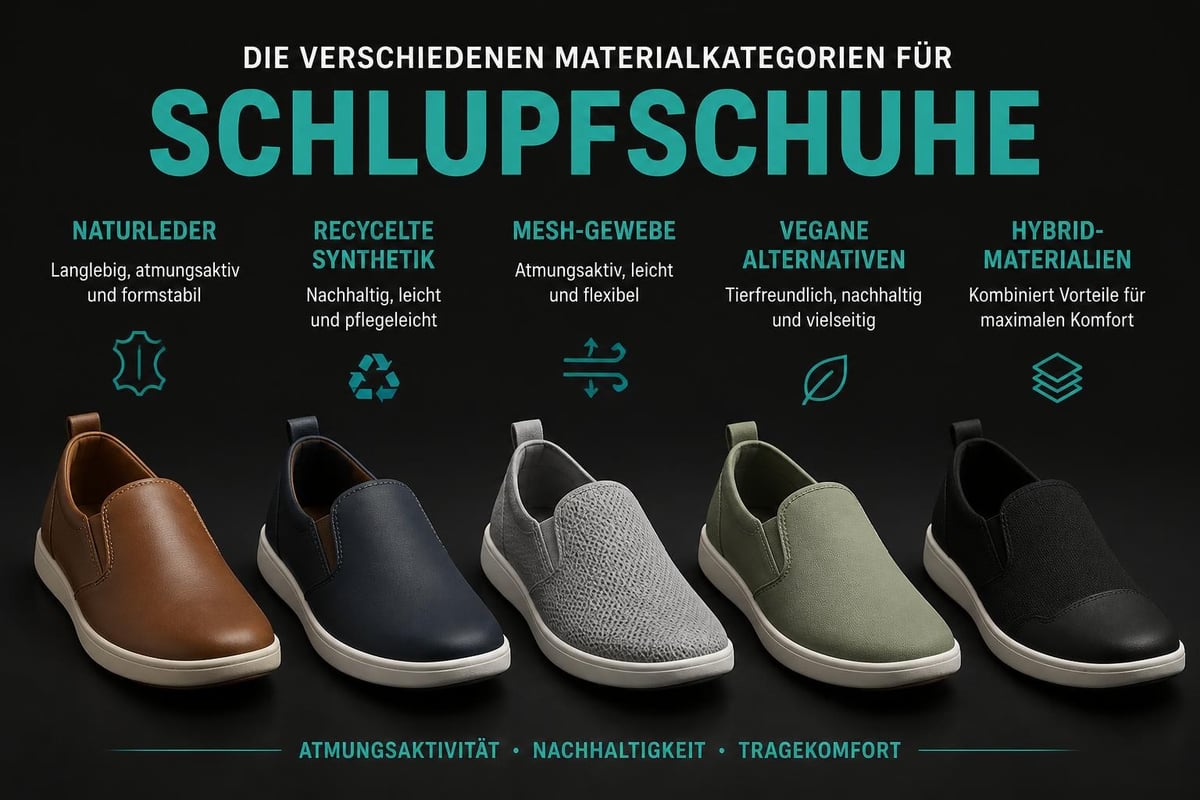 Materialvielfalt bei Slip-On-Schuhen