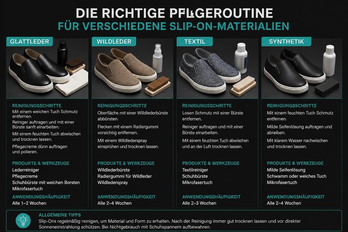 Pflegeanleitung Slip-On-Schuhe