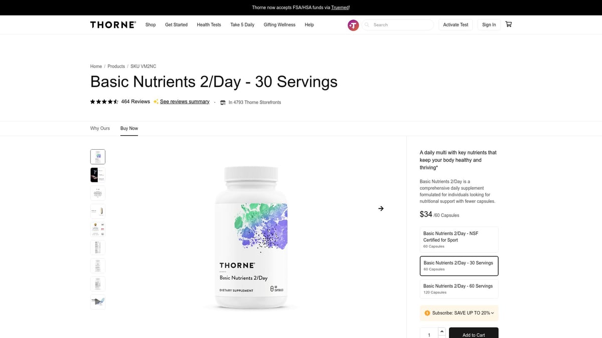 8 Best Vitamins For Men in 2026 for Energy and Wellness - Thorne Research Basic Nutrients 2/Day